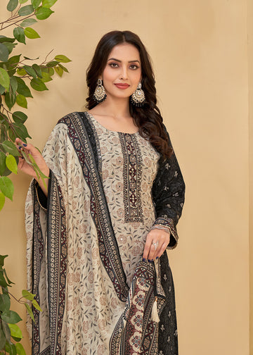 Marshmallow Woven Digital Print Suit